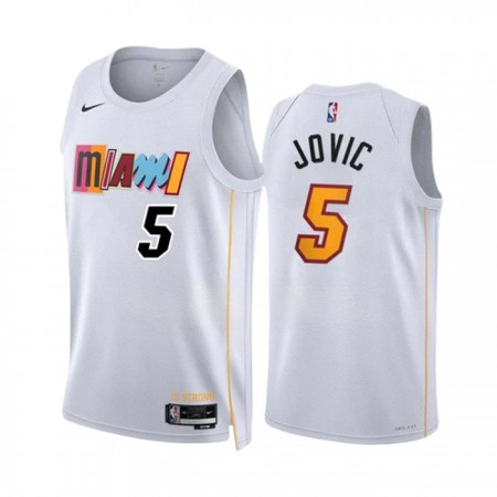 Dres Miami Heat Nikola Jovic 5 Nike 2022-23 City Edition Bijela Swingman